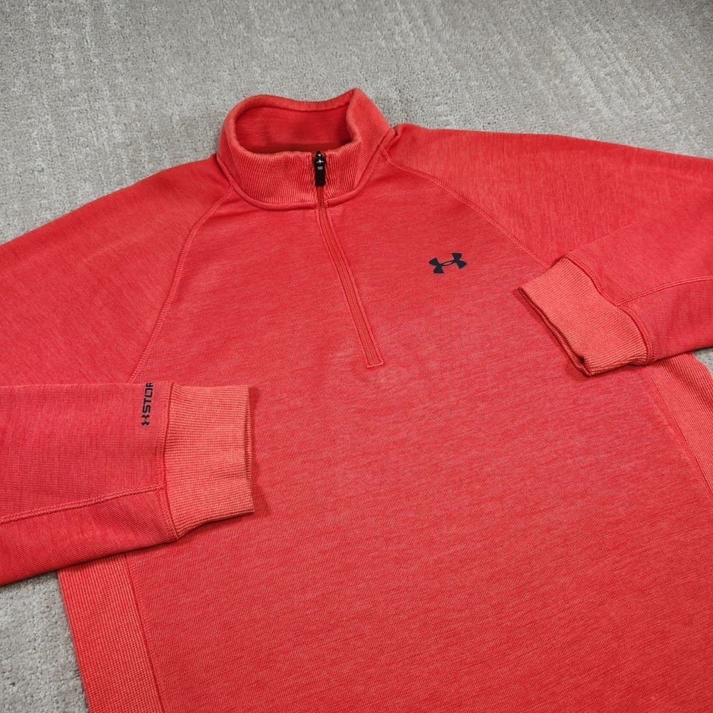 Under Armour Sweatshirt Men Large Storm 1 Fleece 1/4 Zip Water Resistant Orange